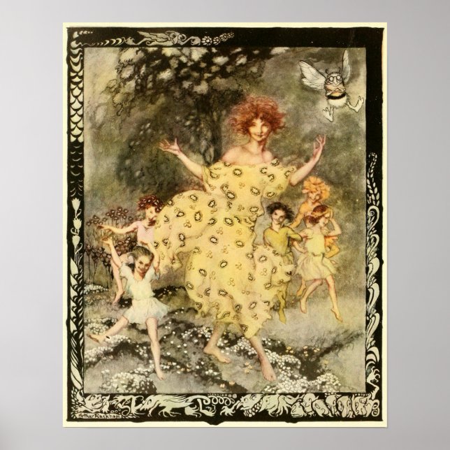 Vintage Art "Dance of Vår" Arthur Rackham Poster (Framsidan)