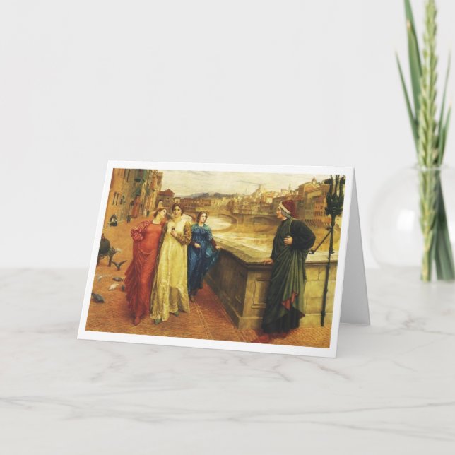 Vintage Art - Dante Meets Beatrice Helgkort (Framsida)