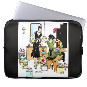 Vintage Art Deco 1920-talsillustration för hattbut Laptop Fodral