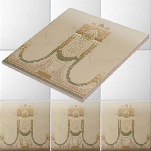 Vintage Art Deco Acanthus & Vine Freze Kakelplatta (Skapare uppladdad)