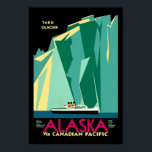 Vintage Art Deco Alaska Turism Poster<br><div class="desc">Detta är ett digitalt utökat tryck av en vintage Art Deco "Alaska via Canadian Pacific. Taku Glacier" reseturografi. Du kan anpassa bakgrunden till färg.</div>
