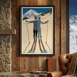 Vintage Art Deco, Älskare i Snö av George Barbier Poster