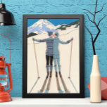 Vintage Art Deco, Älskare i Snö av George Barbier Poster<br><div class="desc">Vintage illustration art deco kärlek och romantik med en man och en kvinna som kysser skidbackarna på en vacker ort. Ett ungt par på semester kysser ett snö täckt berg på vintern. L'Hiver (alias Winter: Älskare i Snö) av konstnären George Barbier,  1925.</div>