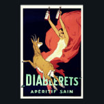 Vintage Art Deco Aperitif Alcohol Drink Poster<br><div class="desc">En återgivning av ett konstdekret från 1930-talet poster att man främjar diablerets aperitif, uppkallat efter ett berg i de Bernesiska Alpernorna, som ligger mellan kantonerna Valais och Vaud, i den westerna Fransk-talande delen av Schweiz. Digitalt renoverat för att få ut det ursprungliga färg, ännu bättre och åtgärda så många brister...</div>