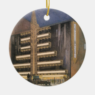 Vintage Art Deco-arkitektur, byggnad i NYC Julgransprydnad Keramik