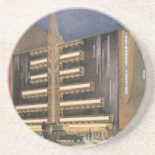 Vintage Art Deco-arkitektur, Byggnad i NYC Underlägg