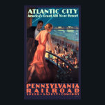 Vintage Art Deco Atlantic City på nattresor Poster<br><div class="desc">Detta är ett digitalt utökat tryck av en vintage Art Deco Altantic City, Pennsylvania Railroad-reseturism poster av Edward M. Eggleston. Det har ett ungt par på balkongen som förbiser Atalnta City ant night i bakgrunden. Även om färg härleds från originalet kan du anpassa det så att det passar din dekoration....</div>
