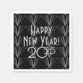 Vintage Art Deco Black and White Geometric Pappersservett