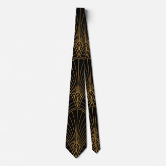 Vintage Art Deco Black och Guld Slips