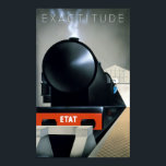 Vintage Art Deco Black Steam Locomotive Poster<br><div class="desc">Detta är ett digitalt utökat tryck av en vintage av 1929 Art Deco-poster av en svart lokomotiv ångmotor av Pierre Fix-Masseau med titeln Exactitude</div>