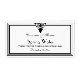 Vintage Art Deco Black Wht Ram #1 H Vattenflaska Fraktsedel