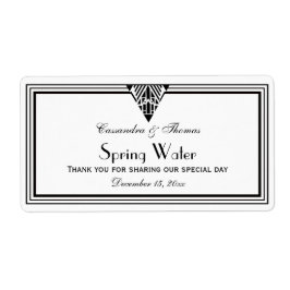 Vintage Art Deco Black Wht Ram #1 H Vattenflaska Fraktsedel