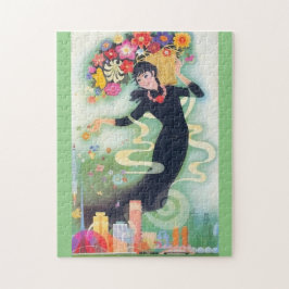 Vintage Art Deco-blomma Pussel