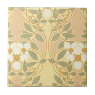 vintage art deco-blomman mönster kakelplatta