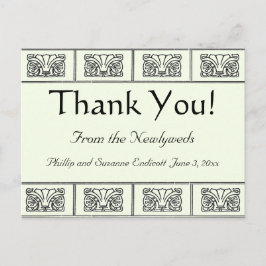 Vintage Art Deco blommig kant Tack Vykort