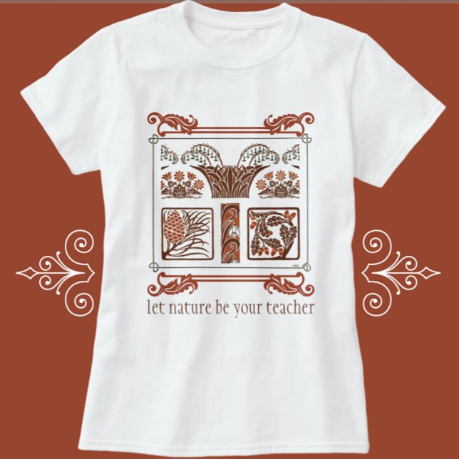 Vintage Art Deco Blommigt Pinecones T Shirt (Skapare uppladdad)