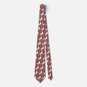 Vintage Art Deco-blommor, rosa trädgårdsrosor Slips