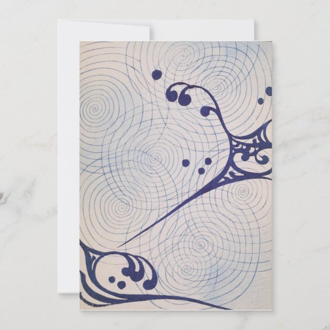 Vintage Art Deco Blue Vinkarare Inbjudningar (Framsida)