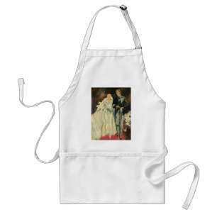 Vintage Art Deco Bröllop Brud och Brudgum Nygifta Förkläde