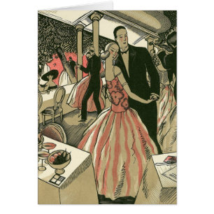 Vintage Art Deco Bröllop, Newlyweds First Dance Hälsningskort