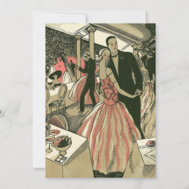 Vintage Art Deco Bröllop, Newlyweds First Dance Inbjudningar