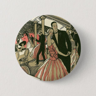 Vintage Art Deco Bröllop, Newlyweds First Dance Knapp