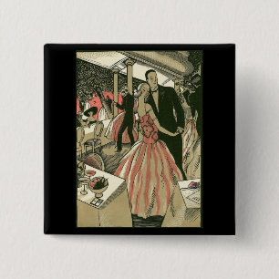 Vintage Art Deco Bröllop, Newlyweds First Dance Knapp