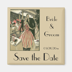 Vintage Art Deco Bröllop, Newlyweds First Dance Magnet