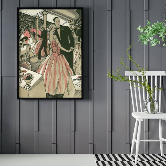 Vintage Art Deco Bröllop, Newlyweds First Dance Poster (Skapare uppladdad)