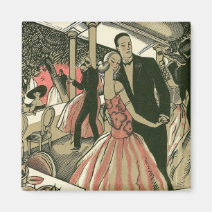Vintage Art Deco Bröllop, Nygifta Första Dans Magnet