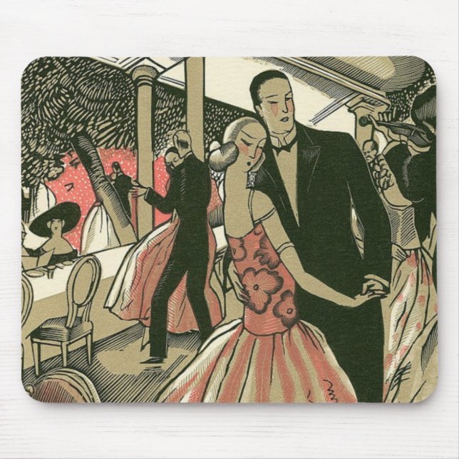 Vintage Art Deco Bröllop, Nygifta Första Dans Musmatta (Framsidan)