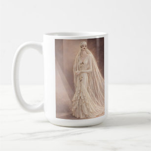 Vintage Art Deco Bröllopsmodeillustration Kaffemugg