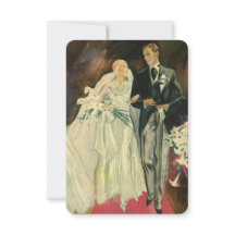 Vintage Art Deco Brud och Groom Nygifta Bröllop