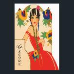 Vintage Art Deco-brygga tally Poster<br><div class="desc">Den häpnadsväckande konsten deco-stil av ett vackert dam med rött innehåll, som ursprungligen publicerades på 1920-talet på ett brotalliskt kort, av Charles S. Clark Co. Benice på vilken vägg som helst, och en perfekt och minnesstund för älskare i den gamla konsten! Överbryggande tally-kort används för behålla av poängsättningen för brokortsspel...</div>