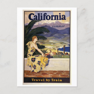 Vintage Art Deco California Travel Postcard Vykort
