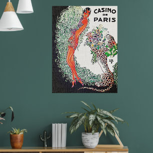 Vintage Art Deco Casino de Paris Fransk Affisch