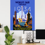 Vintage Art Deco Chicago 1934 World's Fair Poster<br><div class="desc">Jag hittade den vackra Vintagen Chicago 1934 World's Fair Poster och trodde att den skulle göra ett vykort för fantastisk. Finns även som en bildutskrift.</div>