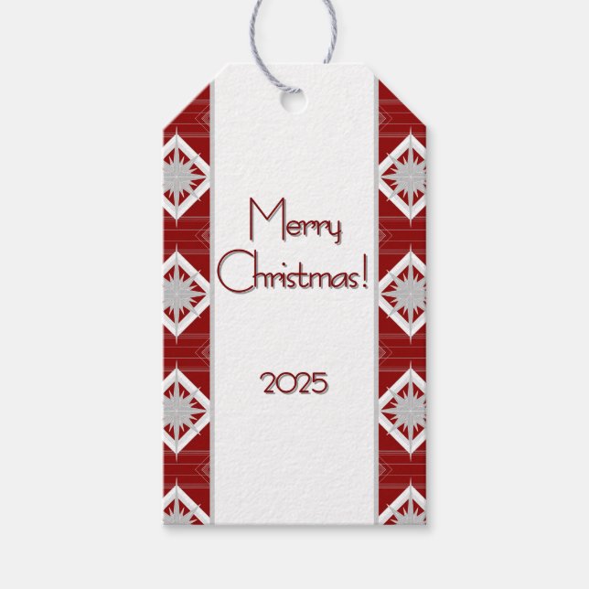 Vintage Art Deco Christmas Star Presentetikett (Framsidan)