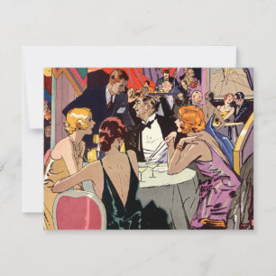 Vintage Art Deco Cocktail Fest på Nattklubb Inbjudningar