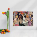Vintage Art Deco Cocktail Party i Nightklubb Poster<br><div class="desc">Vintage illustration av bilden av kärlek och romantik med en gentleman som tar ut flera dam under en Nyårsafton ut i staden och som njuter av en festkväll på en cocktail party på en restaurang.</div>