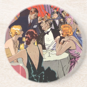 Vintage Art Deco Cocktail Party i Nightklubb Underlägg Sandsten