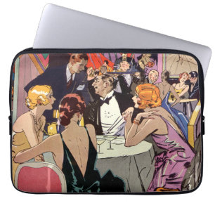 Vintage Art Deco cocktailparty på nattklubb Laptop Sleeve