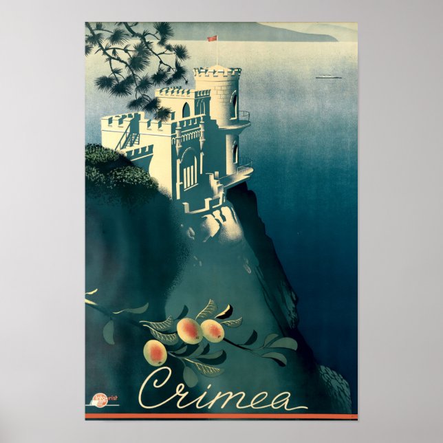 Vintage Art Deco Crimea Turism Travel Poster (Framsidan)