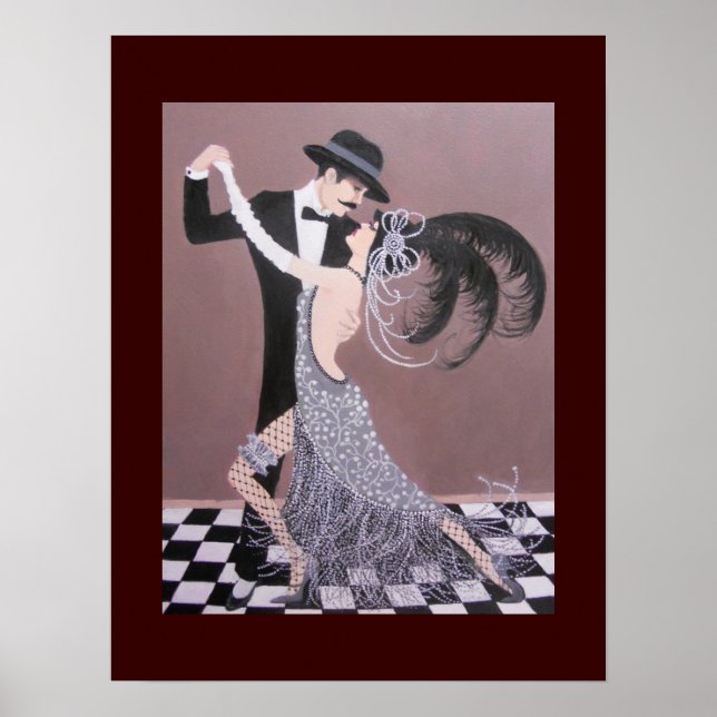 VINTAGE ART DECO DANCERS POSTER (Framsidan)