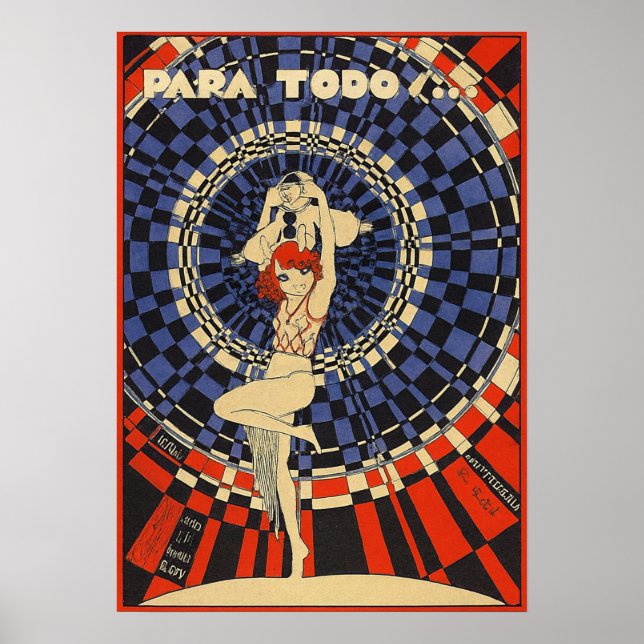 Vintage Art Deco Dansarplakat – 1920-talets Rödhår Poster (Framsidan)
