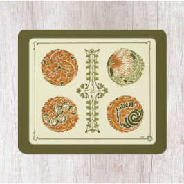 Vintage Art Deco Design Löv Mönster musmatta