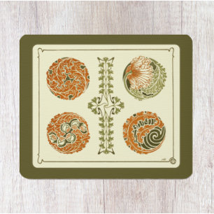 Vintage Art Deco Design Löv Mönster musmatta