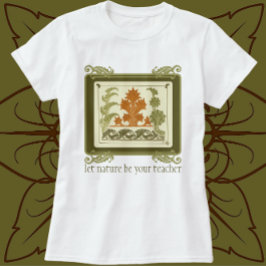 Vintage Art Deco-designen vacker Löv Mönster T Shirt