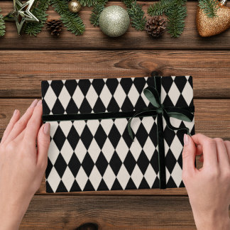 Vintage Art Deco Diamond Helgdag Papper radbrytnin Presentpapper