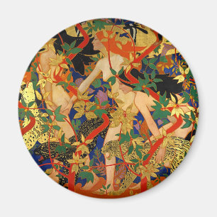 Vintage Art Deco, Diana och hennes nymfer eller ja Magnet